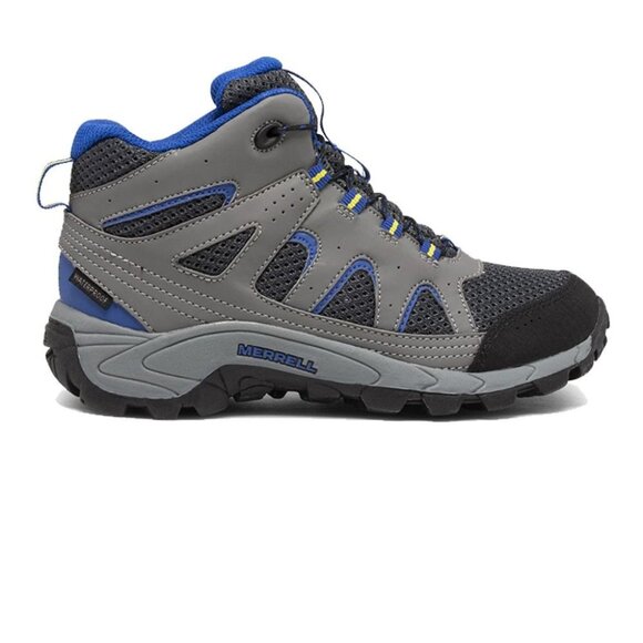 Merrell Boy's Oakcreek Mid Top Hiking Shoes Gray/Blue Sz. 6 Youth NEW - Picture 7 of 7